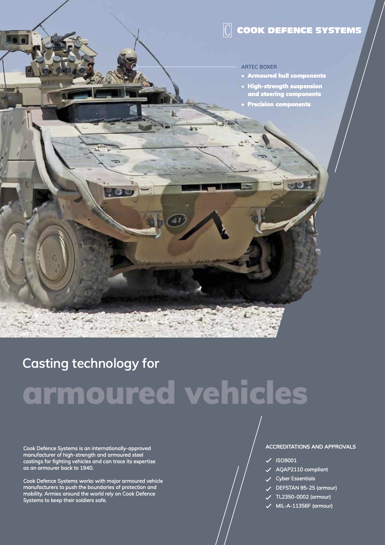 Steel casting trchnology for armoured vehicles