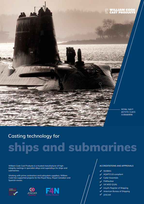 Steel casting technology for ships and submarines